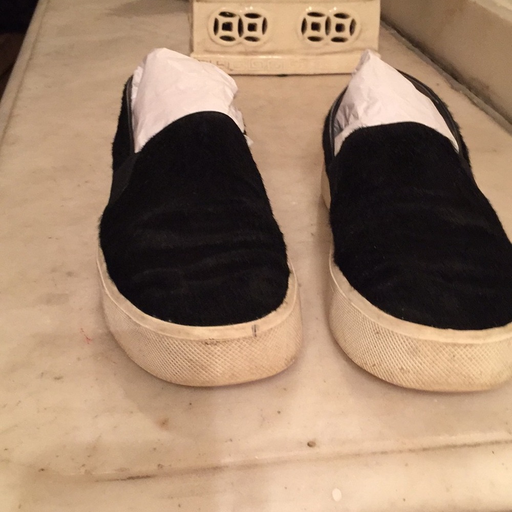 Vince black cow hair sneakers